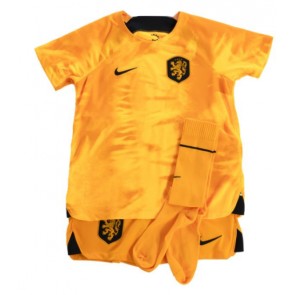 Netherlands Replica Home Stadium Kit for Kids World Cup 2022 Short Sleeve (+ pants)